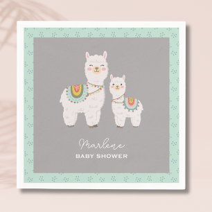 Serviette En Papier Baby shower boho llama