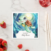Serviette En Papier Baby shower Boho Magic Ocean Turtle (En situation)