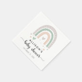 Serviette En Papier Baby shower Boho Rainbow Sage (Coin)