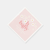 Serviette En Papier Baby shower Boho Rose Retro Daisy (Coin)