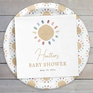 Serviette En Papier Baby Shower Boho Soleil