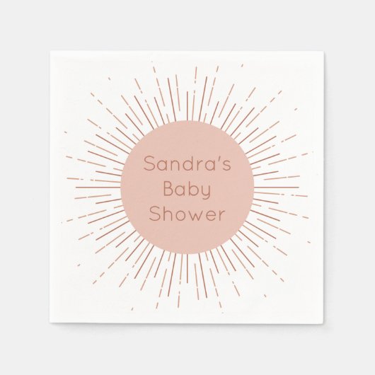 Serviette En Papier Baby shower Boho Sun (Devant)