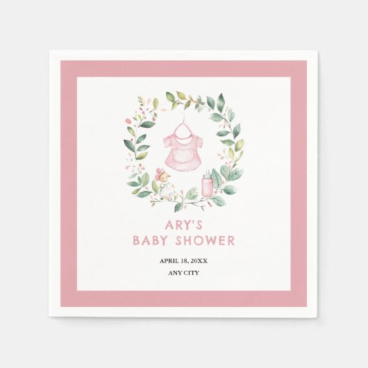 Serviette En Papier Baby shower Boho Vintage (Devant)