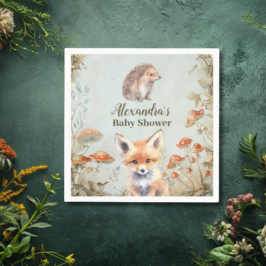 Serviette En Papier Baby shower Boho Woodland