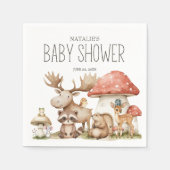 Serviette En Papier Baby shower Boho Woodland Animaux (Devant)