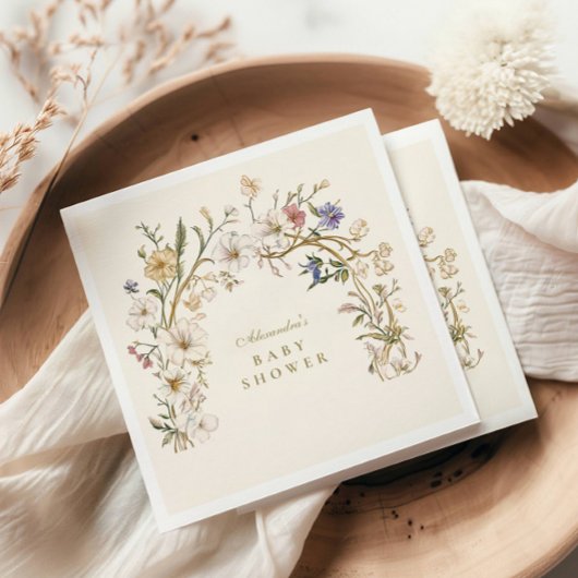 Serviette En Papier Baby shower Boho Woodland Fern