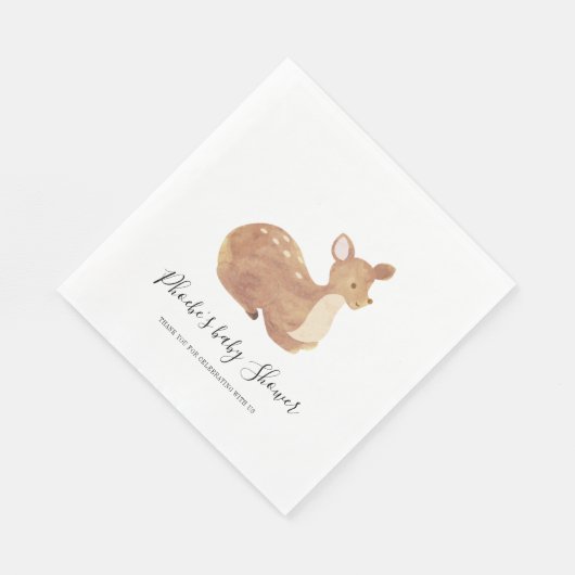 Serviette En Papier Baby shower bois Chic Cerf sur mesure (Coin)