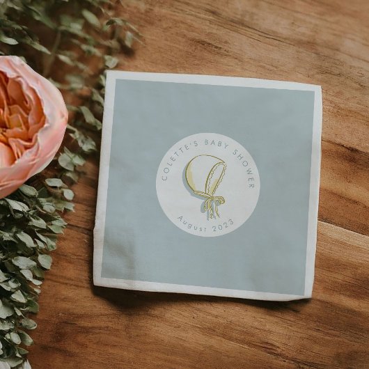 Serviette En Papier Baby shower Bonnet Bébé Bleu