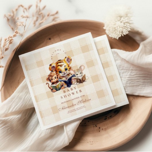 Serviette En Papier Baby shower Book Club thème