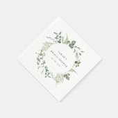 Serviette En Papier Baby Shower Botanique Aquarelle Eucalyptus (Coin)