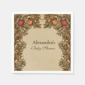 Serviette En Papier Baby shower botanique Art nouveau (Devant)