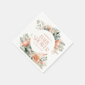 Serviette En Papier Baby shower botanique boho chic moderne (Coin)