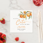 Serviette En Papier Baby shower Botanique Citrus Orange Little Cutie (En situation)