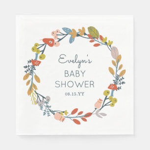 Serviette En Papier Baby shower botanique de chute