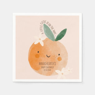 Serviette En Papier Baby shower botanique Little Cutie Orange Citrus