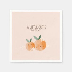 Serviette En Papier Baby shower botanique Little Cutie Orange Citrus