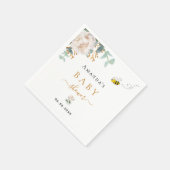 Serviette En Papier Baby shower bourdon abeille fleurie eucalyptus ver (Coin)