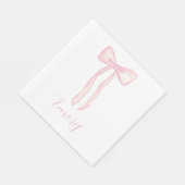 Serviette En Papier Baby shower Bow rose serviettes personnalisables (Coin)