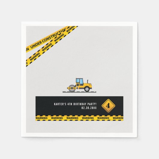 Serviette En Papier Baby shower Boys de construction Anniversaire papi (Devant)