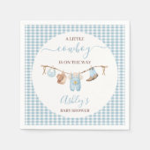 Serviette En Papier Baby shower Brown Blue Cothesline Cowboy (Devant)