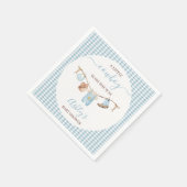 Serviette En Papier Baby shower Brown Blue Cothesline Cowboy (Coin)