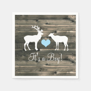Serviette En Papier Baby shower Buck and Doe (bleu)