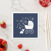 Serviette En Papier Baby shower Bulldog français conception 2 (En situation)
