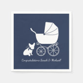 Serviette En Papier Baby shower Bulldog français serviettes Design 1 (Devant)