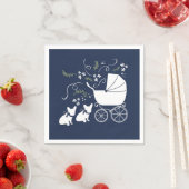 Serviette En Papier Baby shower Bulldog français serviettes Design 2 c (En situation)