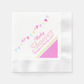 Serviette En Papier Baby shower Bund nom rose fille serviette (Devant)