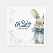 Serviette En Papier Baby shower Bunny bleu (Devant)