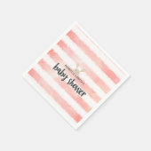 Serviette En Papier Baby shower Bunny Pink Blanc Aquarelle (Coin)