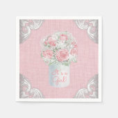 Serviette En Papier Baby shower Burlap Mason Jar Papier (Devant)