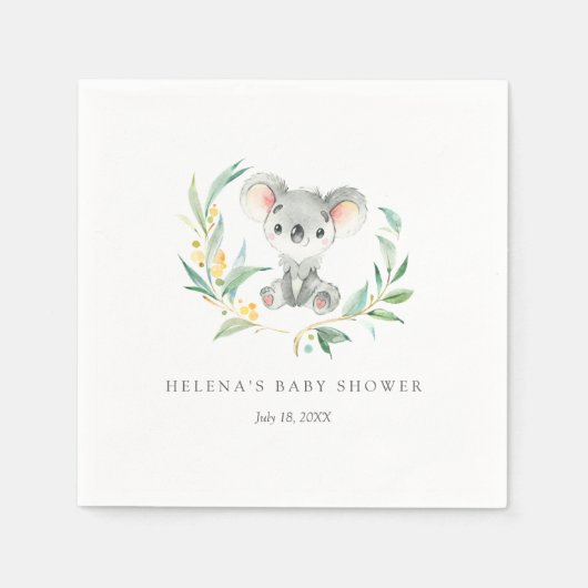 Serviette En Papier Baby shower Bush Baby Koala (Devant)