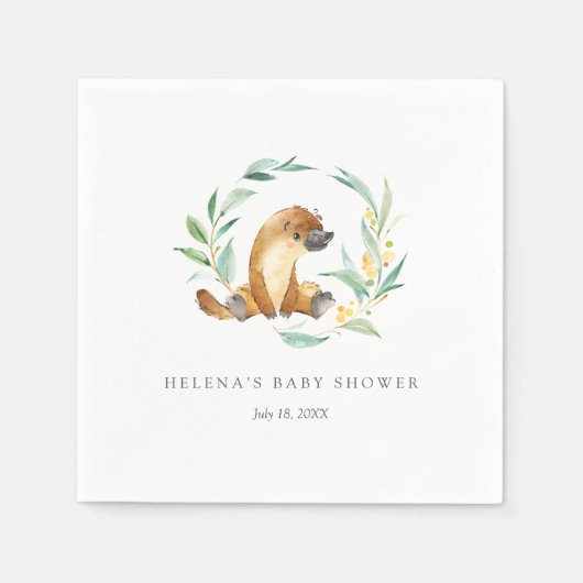 Serviette En Papier Baby shower Bush Baby Platypus (Devant)