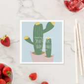 Serviette En Papier Baby shower Cactus Cupcakes Merci bleu (En situation)