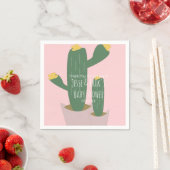 Serviette En Papier Baby shower Cactus Cupcakes Merci rose (En situation)