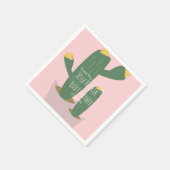 Serviette En Papier Baby shower Cactus Cupcakes Merci rose (Coin)
