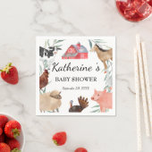 Serviette En Papier Baby shower Campagnard Sur La Ferme (En situation)