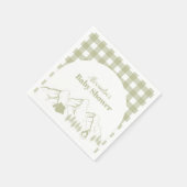 Serviette En Papier Baby shower Camping Vert (Coin)