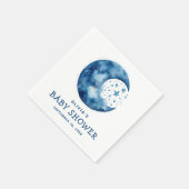 Serviette En Papier Baby shower céleste de lune bleu blanc mignon (Coin)