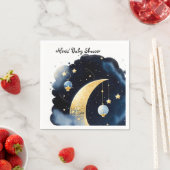 Serviette En Papier Baby shower céleste Lune et étoiles Aquarelle (En situation)