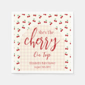 Serviette En Papier Baby shower cerises (Devant)