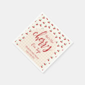 Serviette En Papier Baby shower cerises (Coin)