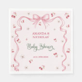 Serviette En Papier Baby shower Cerry Bow (Devant)