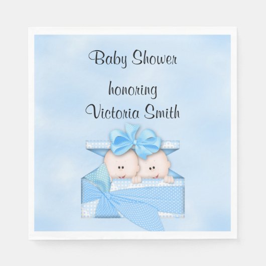 Serviette En Papier Baby shower C'est Twins Boy (Devant)