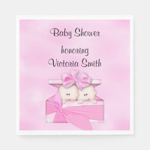 Serviette En Papier Baby shower C'est Twins Girl
