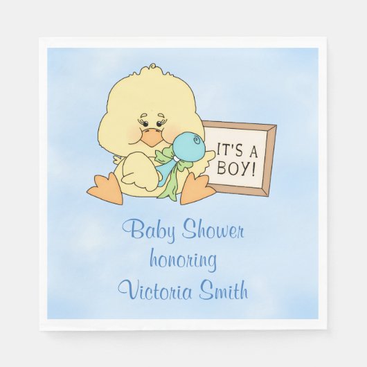 Serviette En Papier Baby shower C'est un petit bébé canard (Devant)