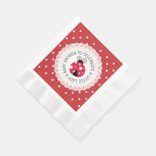 Serviette En Papier Baby shower C'est une fille Ladybug (Coin)