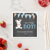 Serviette En Papier Baby shower Chalkboard Cow Boy (En situation)